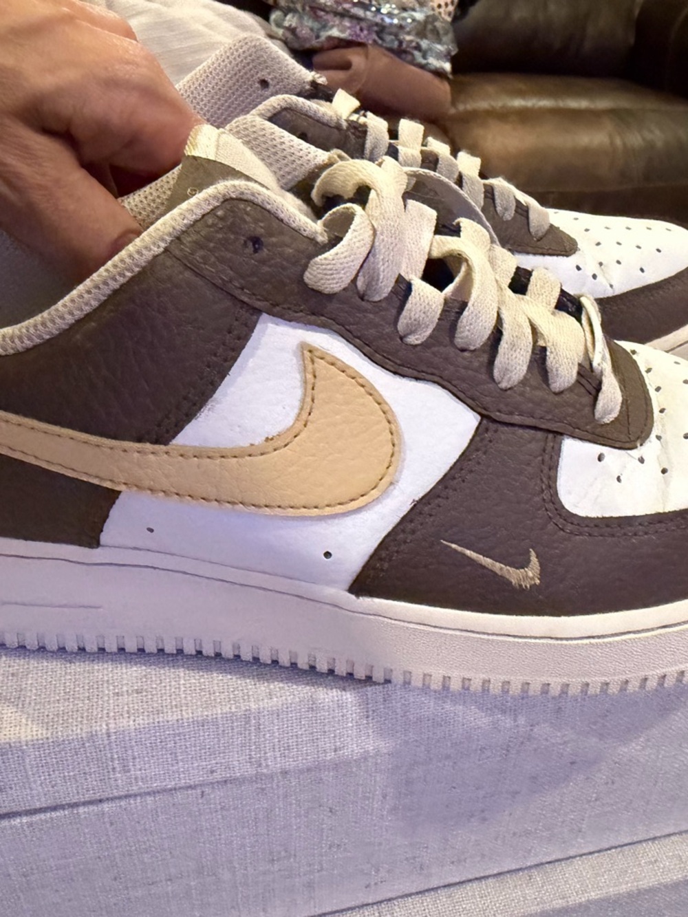 Nike women’s low Top Sneakers in Brown, White, and Tan